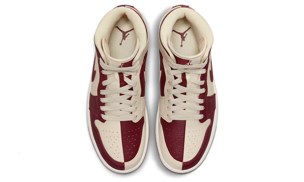 Air Jordan 1 Mid Split "Beach Cherrywood Red"