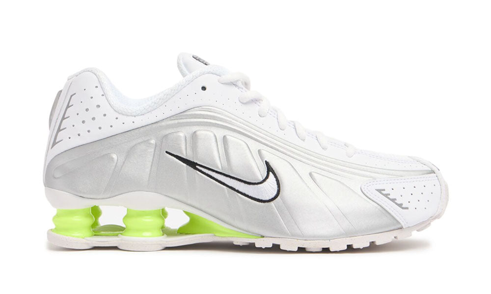 Shox R4 "White Metallic Silver Volt"