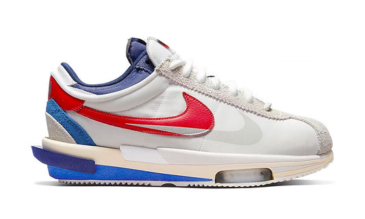 Cortez 4.0 x sacai "White University Red Blue"